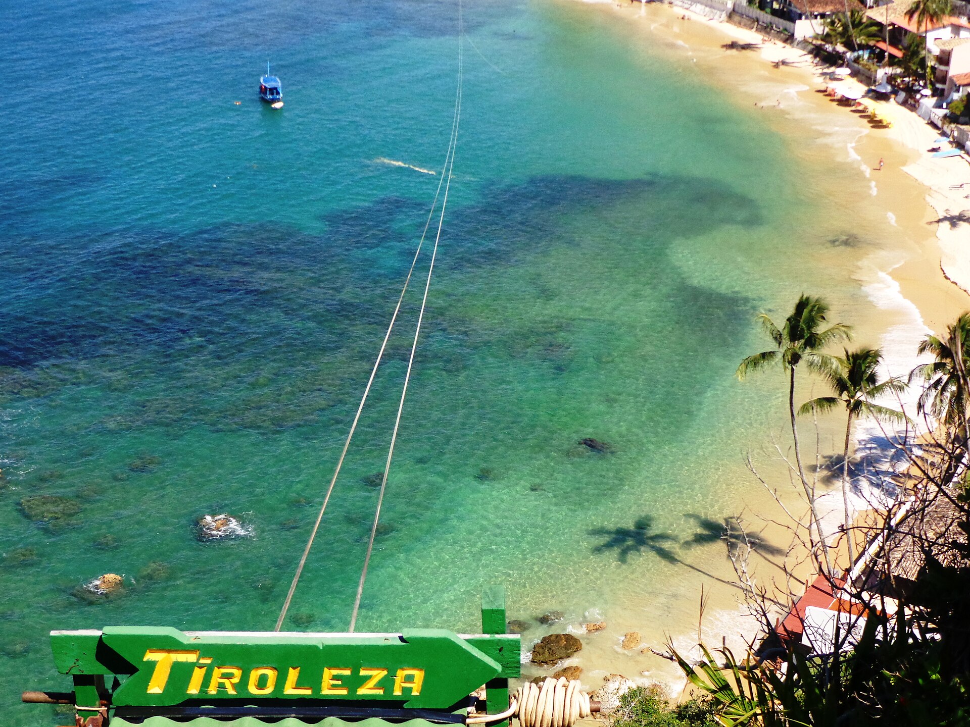 Beach and sea viewed from the lighthouse viewpoint in Morro de São Paulo